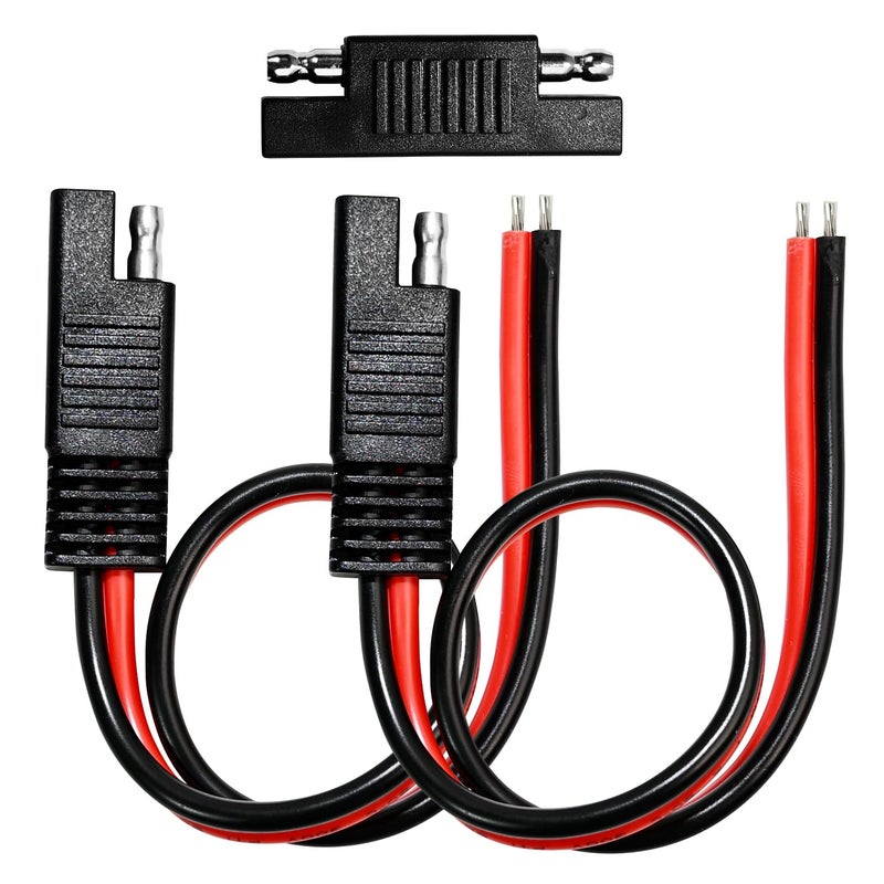 Quadafy 2 Pack 12 Gauge 2 Pin Quick-Disconnect Audiopipe Polarized Wire Harness with SAE Connectors - 12 Inch Heavy Duty Bullet Lead Cable (2 Pack 12 Gauge) - Image 1