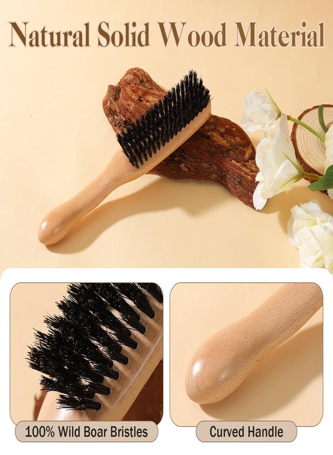 GAINWELL Soft Boar Bristle Hair Brush for Women Men, Wavy Handle Slick Back Brush for Thin & Fine Hair, Smoothing Hairbrush to Style, Polish, Deep & Lay Hair Down - Image 2