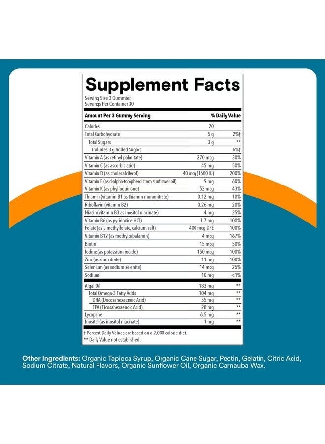 سمارتي بانتس حلوى جيلاتينية متعددة الفيتامينات للرجال من سمارتي بانتس - تركيبة مُحسّنة: أوميغا 3 (DHA/EPA)، ميثيل فولات، فيتامين د3، ج، فيتامين ب12، ب6، فيتامين أ، ك، زنك وسيلينيوم، خالية من الغلوتين، 90 حلوى جيلاتينية - Image 5