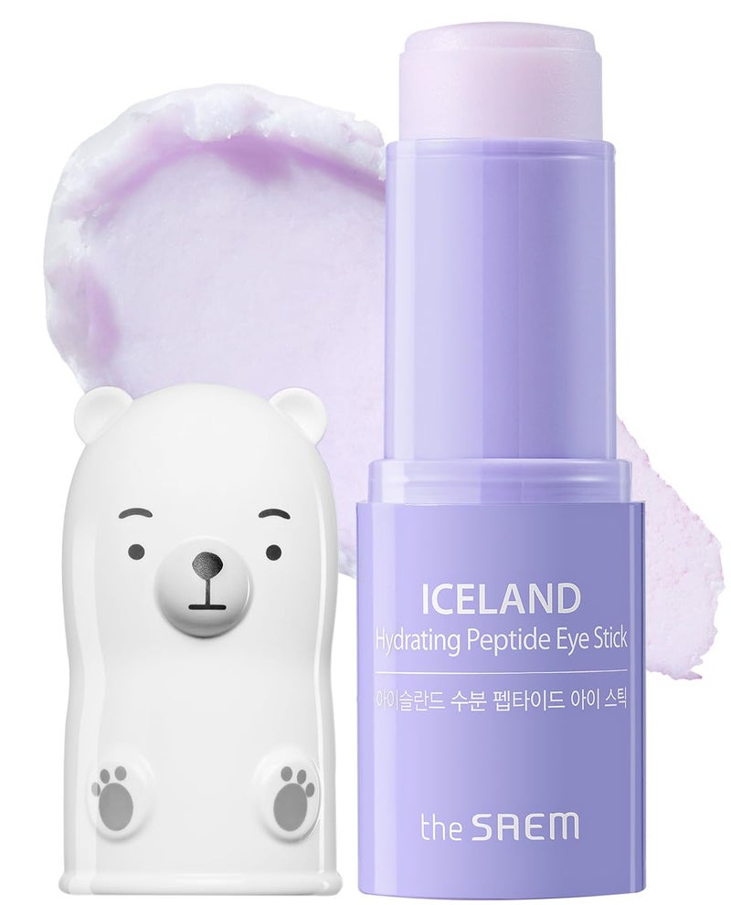 THESAEM Iceland Hydrating Peptide Eye Stick 024oz  Elasticity Cooling Moisturizing Eye Balm for Loose Skin  Under Eye Treatment  Balm to Smooth Skin Texture  Daisy Flower Scent