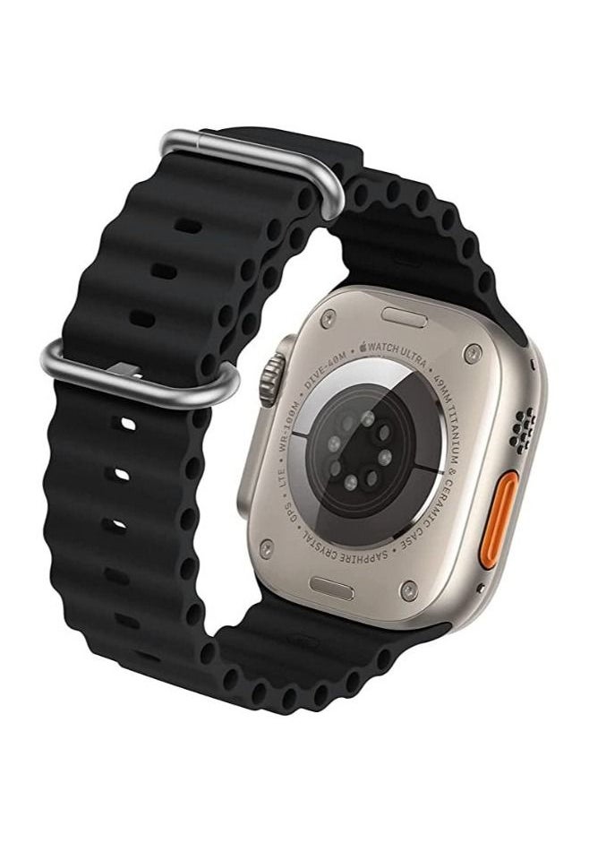 Generic - Alpine Loop for Apple Watch 49mm 45mm, Woven Loop with Metal Sport Band with iWatch Band Series Ultra 8 7 6 5 4 3 2 1 SE - Black - Image 1