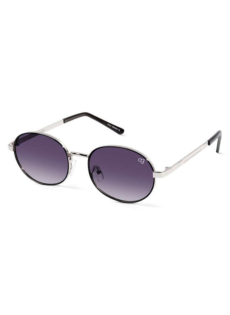 Woggles UV- Protected Bold  Silver Round Sunglasses  - Image 1