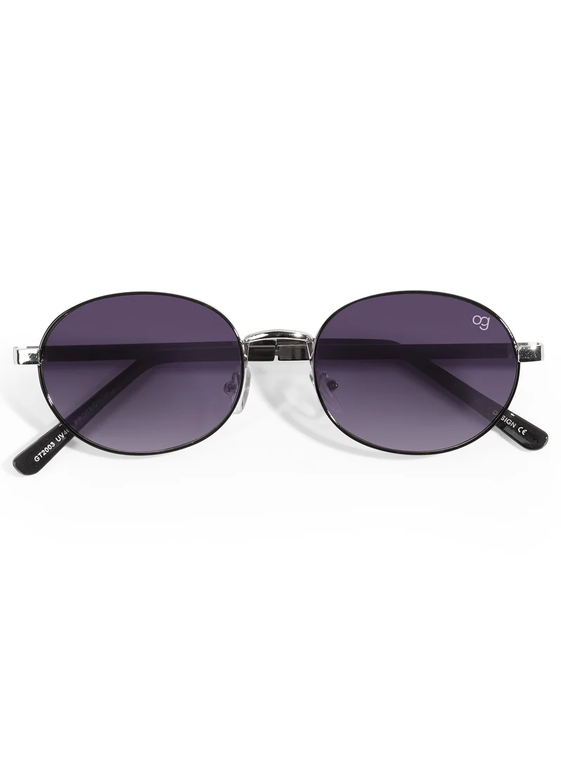 Woggles Gentleman Bold  Silver Round Sunglasses