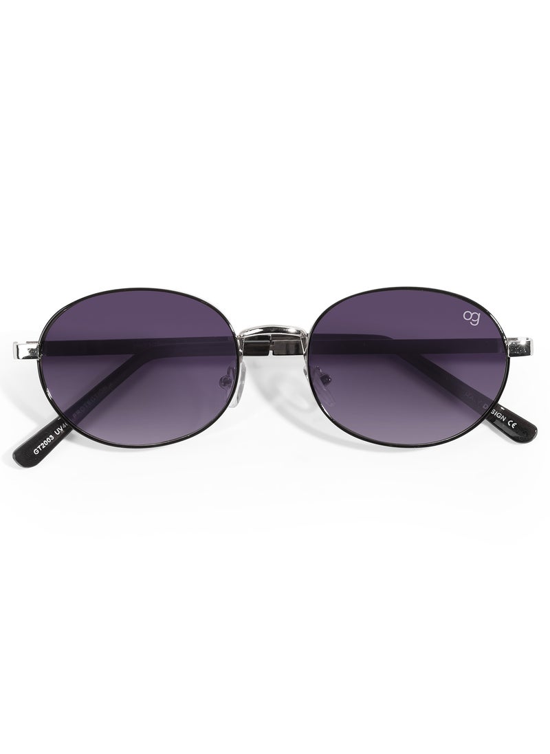 Woggles UV- Protected Bold  Silver Round Sunglasses  - Image 4