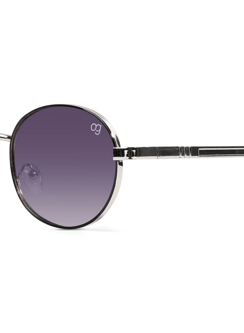 Woggles Gentleman Bold  Silver Round Sunglasses