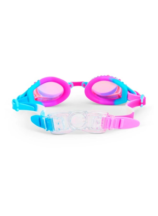 Bling2O Crystal Violet Glimmering Kids Swim Goggles – Anti-Fog, UV Protection, Latex-Free Silicone, Adjustable Nose Piece & Back Clip, with Hard Case, Ages 3+ - Image 3