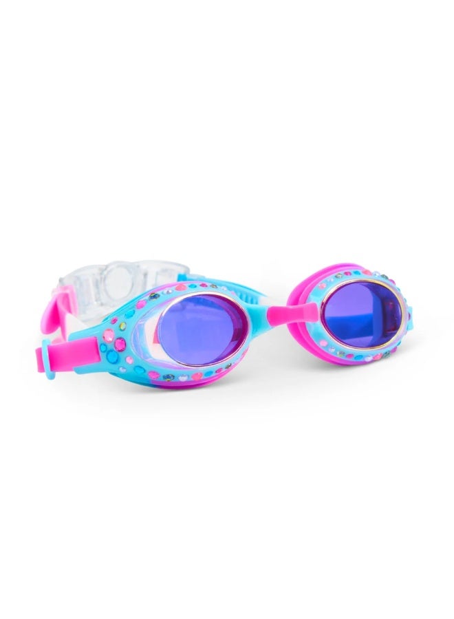 Bling2O Crystal Violet Glimmering Kids Swim Goggles – Anti-Fog, UV Protection, Latex-Free Silicone, Adjustable Nose Piece & Back Clip, with Hard Case, Ages 3+ - Image 2