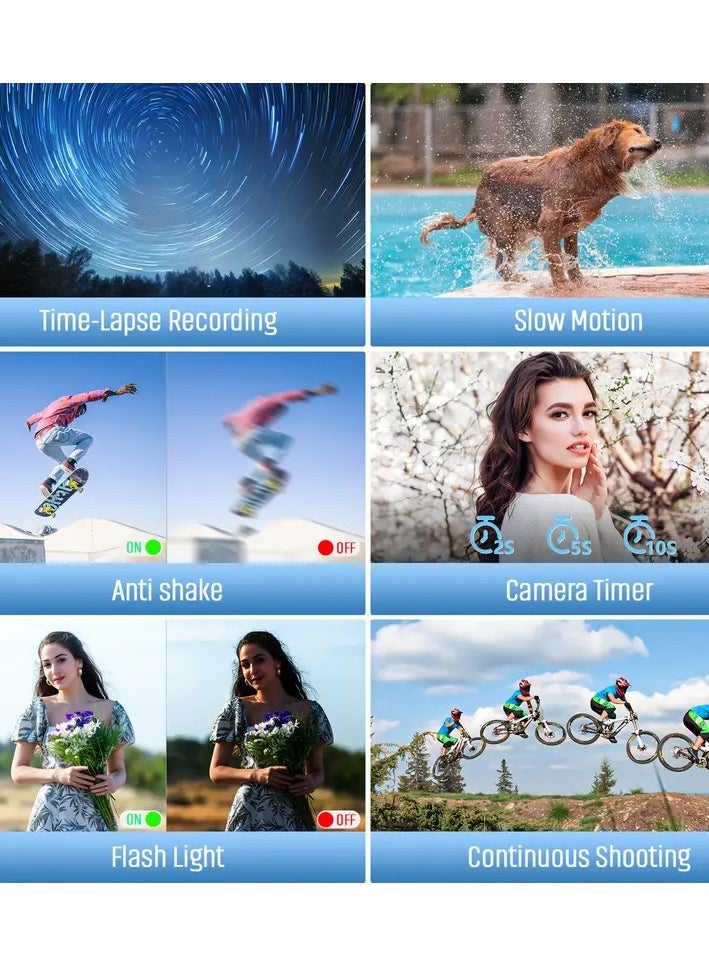 Generic - كاميرا 48 ميجابكسل 4K - كاميرا رقمية بوضوح تلقائي - مضادة للاهتزاز - كاميرا مدمجة صغيرة قابلة لإعادة الشحن مع 16X رقمي - كاميرا جيب محمولة - Image 1
