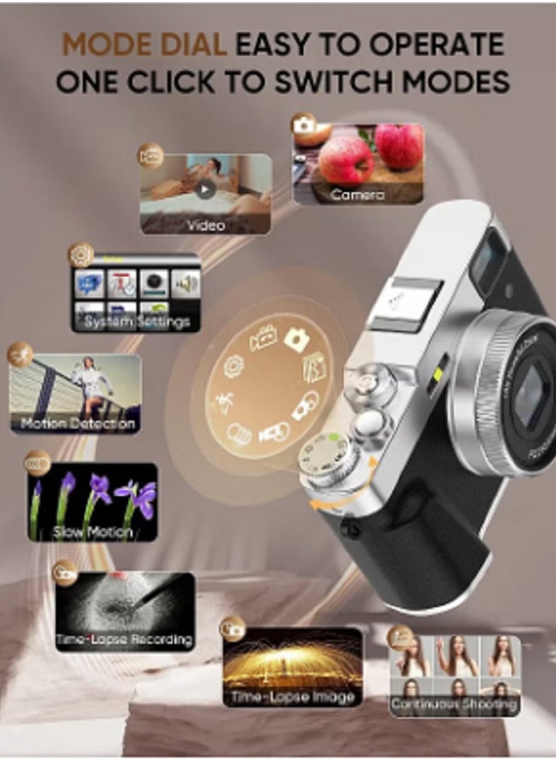 Generic 48MP 4K Camera - Autofocus Digital Camera - Anti-shake - Rechargeable Compact Mini Camera with 16X Digital - Portable Pocket Camera  - Image 5