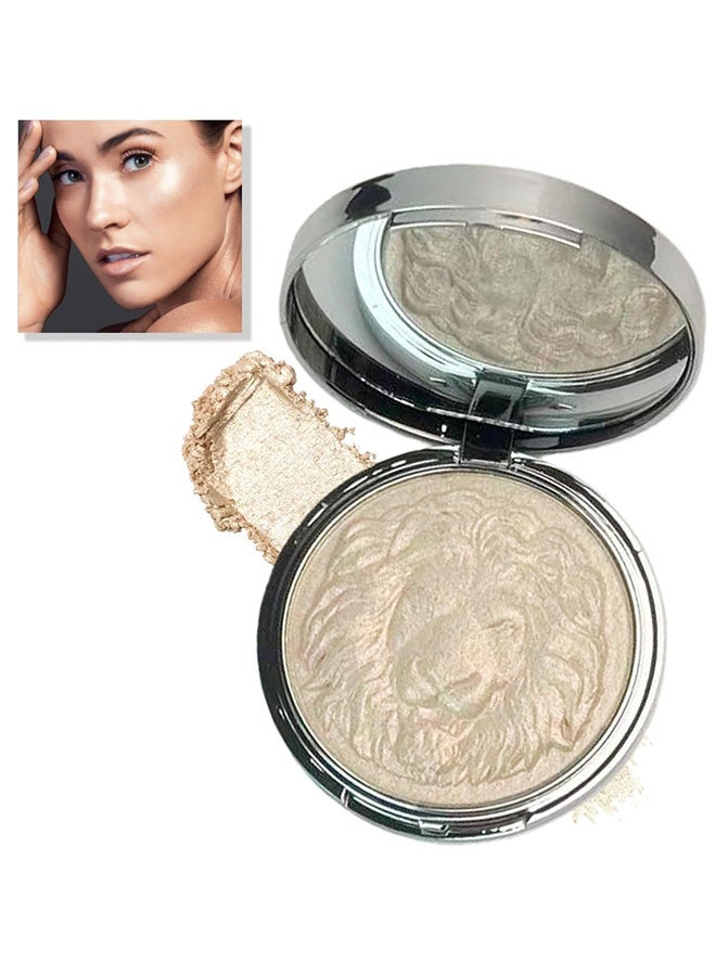 KAPEINE High Gloss Powder, Face Highlighter Palette, Pearl Shimmer Single Glitter Eyeshadow High Glossy Face Makeup Palette Natural Sparkling Highlighter Makeup Palette Smooth Baked Lasting Shining Makeup Kit-02 - Image 1