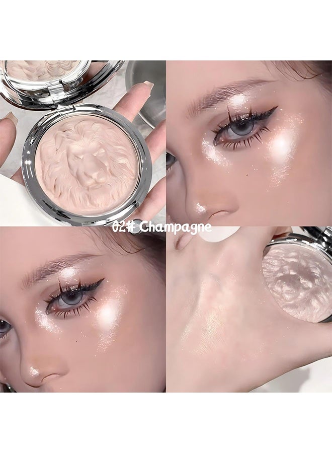 KAPEINE High Gloss Powder, Face Highlighter Palette, Pearl Shimmer Single Glitter Eyeshadow High Glossy Face Makeup Palette Natural Sparkling Highlighter Makeup Palette Smooth Baked Lasting Shining Makeup Kit-02 - Image 2