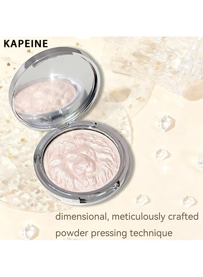 KAPEINE High Gloss Powder, Face Highlighter Palette, Pearl Shimmer Single Glitter Eyeshadow High Glossy Face Makeup Palette Natural Sparkling Highlighter Makeup Palette Smooth Baked Lasting Shining Makeup Kit-02 - Image 3