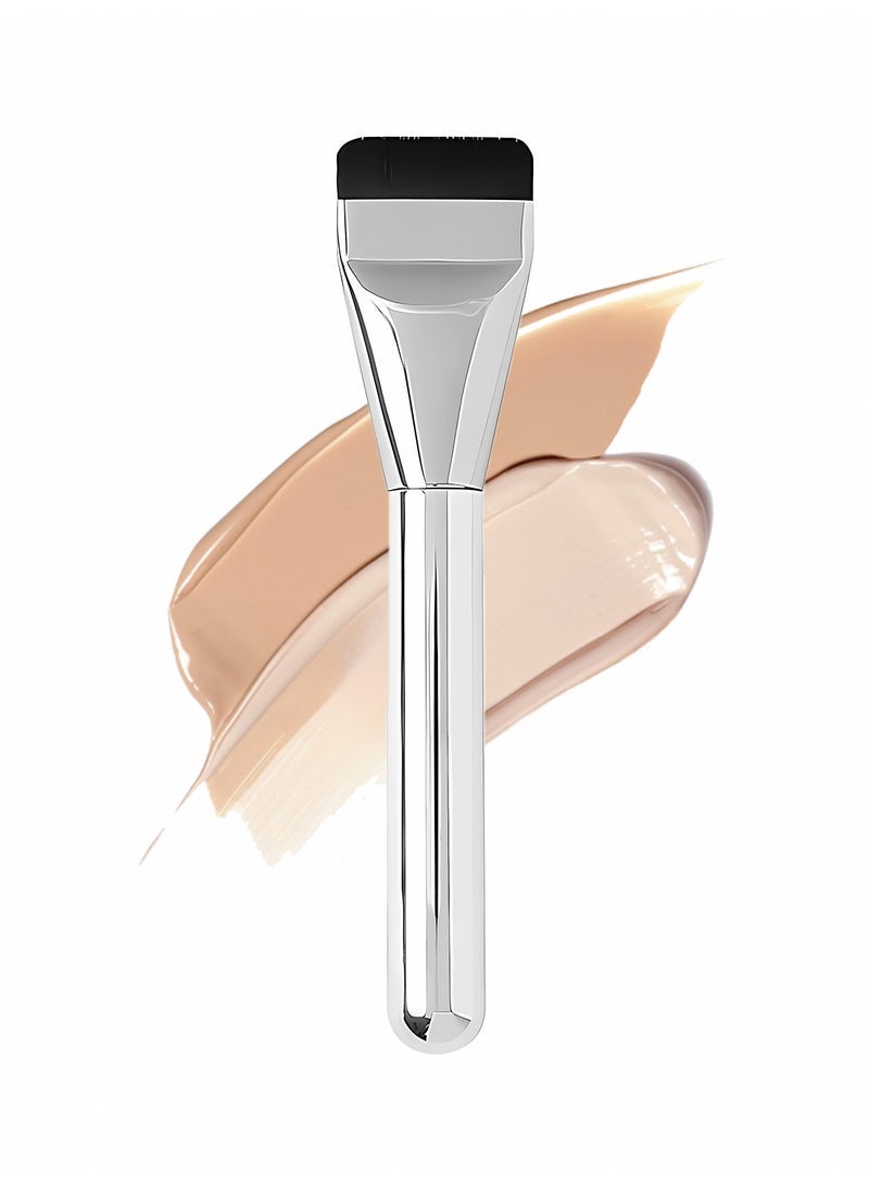 Flat Foundation Brush for Liquid Makeup,Ultra Thin Liquid Foundation Brush Premium Makeup Face Brush for Blending, Cream, Thin Foundation Brush Makeup Tool Face Foundation Flat Brush-silver - Image 1