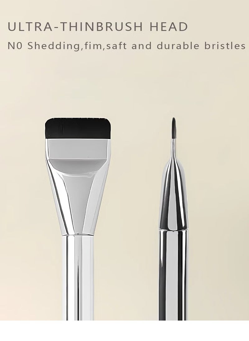 Flat Foundation Brush for Liquid Makeup,Ultra Thin Liquid Foundation Brush Premium Makeup Face Brush for Blending, Cream, Thin Foundation Brush Makeup Tool Face Foundation Flat Brush-silver - Image 3