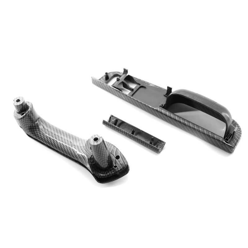 Interior Door Grab Handle Switch Bezel Set: 3PCS Black Carbon Fiber Style - Left-hand Drive Replacement Door Grab Handle Switch Bezel for VW Golf MK4 2 Doors 1999-2005 - Image 3