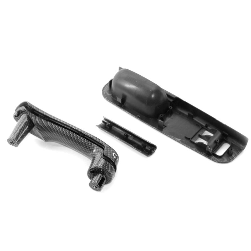 Interior Door Grab Handle Switch Bezel Set: 3PCS Black Carbon Fiber Style - Left-hand Drive Replacement Door Grab Handle Switch Bezel for VW Golf MK4 2 Doors 1999-2005 - Image 4