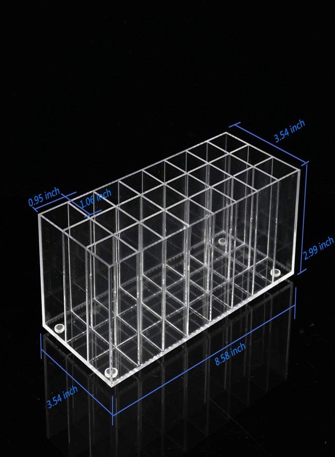 BBDOU Acrylic Lip Gloss Holder Organizer, Lipstick Holder, 24 Slots Makeup Lip Gloss Lipstick Brushes Storage Display Case - Image 3