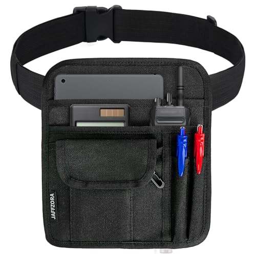Jaffzora Server Waist Pouch, Restaurant Waitress Accessories Bag with Adjustable Belt, Utility Money Bag Working Serving Apron for Waiter Waitress, Black - Image 1