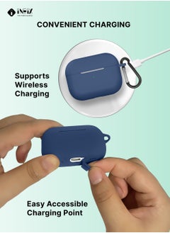INEIX Soft Silicone Protective Case Cover  for Apple AirPods Pro (2nd generation) 2022-Navy Blue  - Image 3