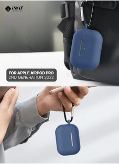 INEIX Soft Silicone Protective Case Cover  for Apple AirPods Pro (2nd generation) 2022-Navy Blue  - Image 5