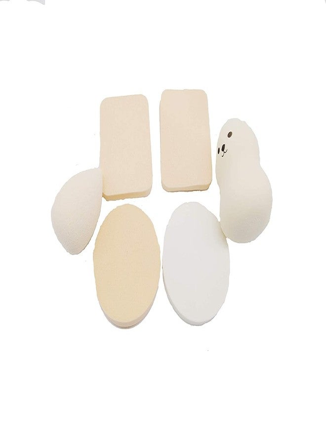 CONNECTWIDE Makeup Premium Beauty Sponge Blender Puff Set - LATEX-FREE Multipurpose Shape and Color -Set of 6 - Image 3