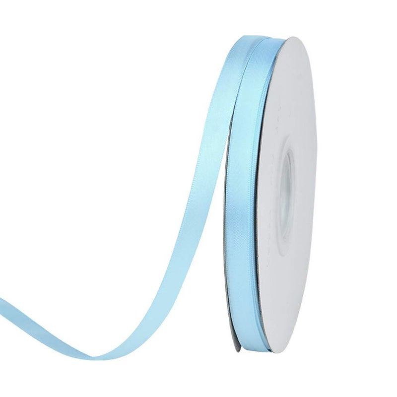 Ribest 38 inch Light Blue Double Face Satin Ribbon 50 Yards Per Roll for Gift Wrapping Flowers Bouquet Baby Hair Accessories Wedding Birthday