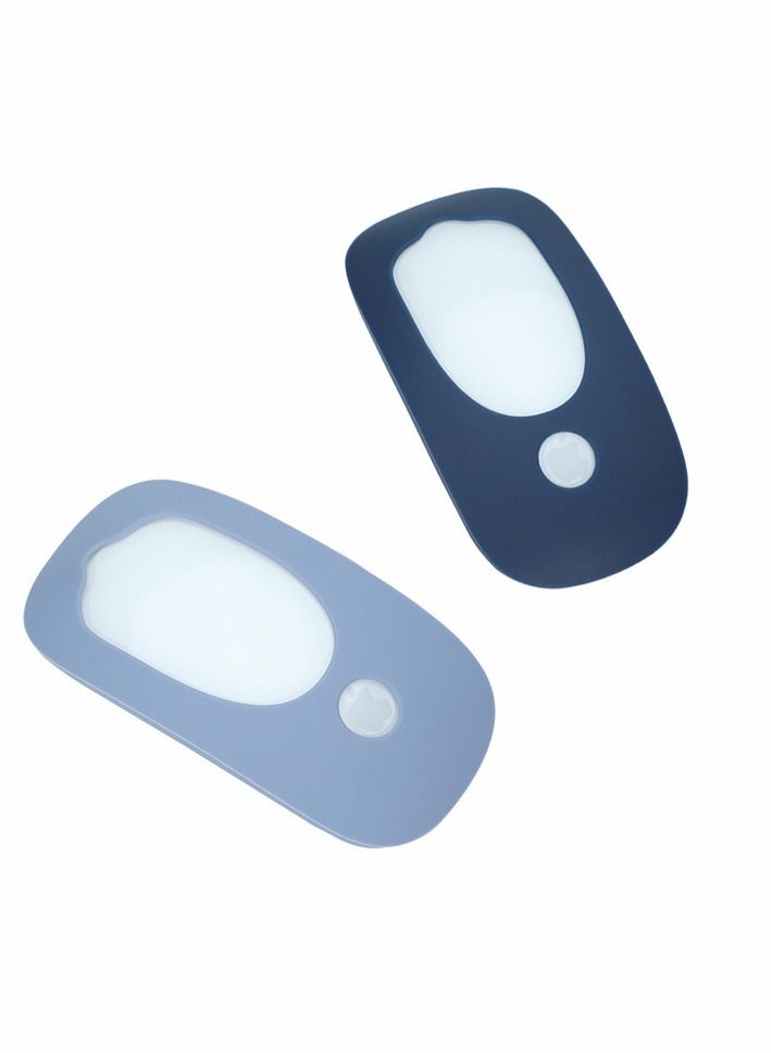 Y&D Silicone Case Cover, Mouse Protective Skin, Sleeve, for Apple 2 Pieces (Light Blue, Dark blue )  - Image 1