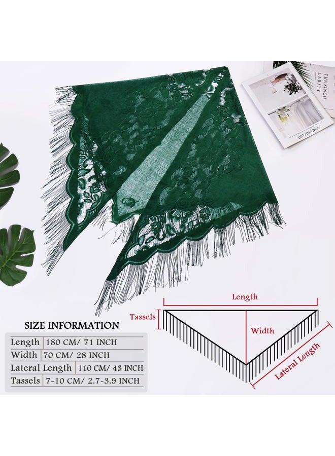 Ladiery Triangle Lace Shawls and Wraps for Evening Dresses with Tassels for Evening Party Mesh Wedding Shawls - Image 5