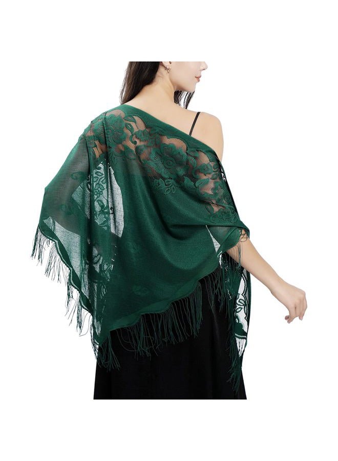 Ladiery Triangle Lace Shawls and Wraps for Evening Dresses with Tassels for Evening Party Mesh Wedding Shawls - Image 1