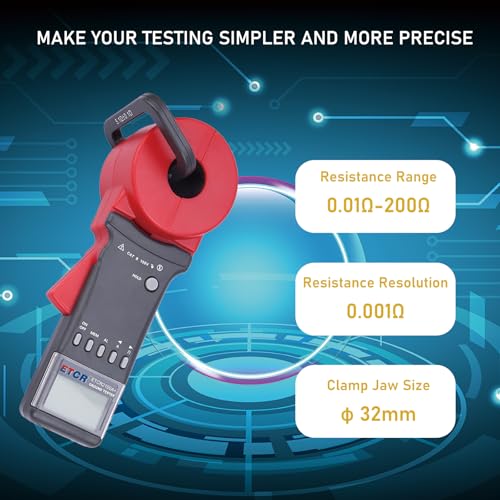 ETCR ETCR2100A+ Digital Clamp Ground Earth Resistance Meter Tester 0.01-200Ω - Image 2