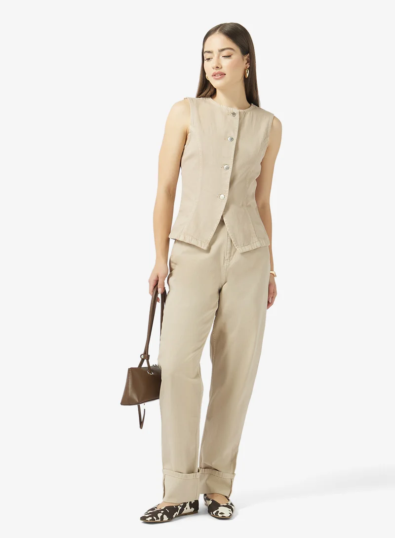 اونلي Onleverly Hw Slim St Fold-Up Pant "32