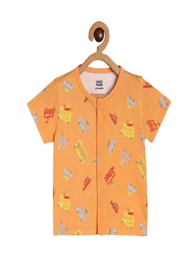 miniklub Baby Short Sleeve Front Open Multi Color Cotton Regular Fit Vest Pack Of 3 (3-6M) - Image 2