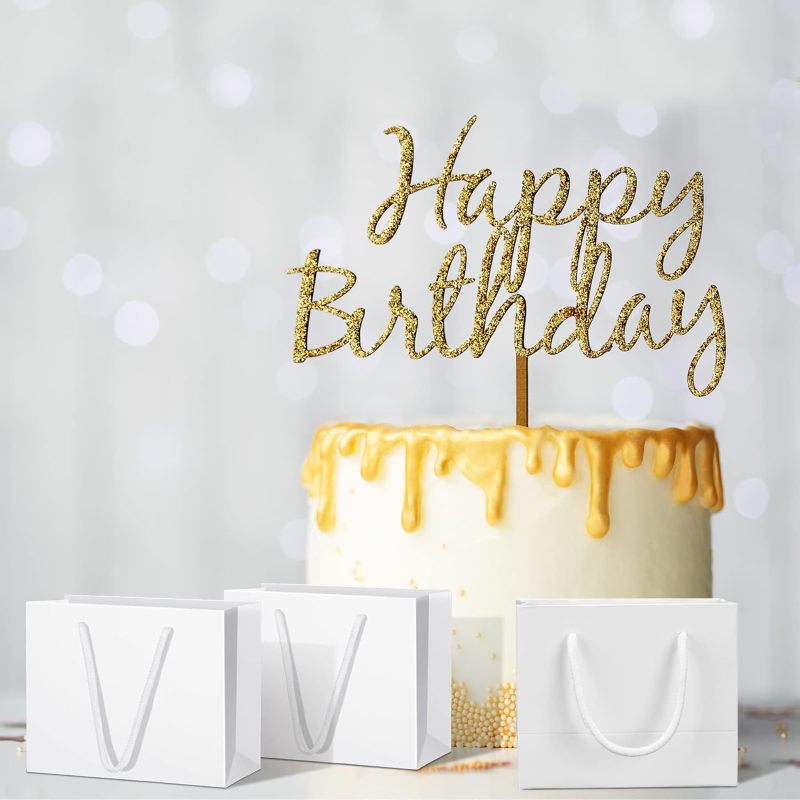 Mini White Paper Gift Bags With Handles: 10 x 12 x 6 Cm - Easy To Customize Blank Canvas For Party Favors Baby Showers Weddings Candy Business Samples - Image 4