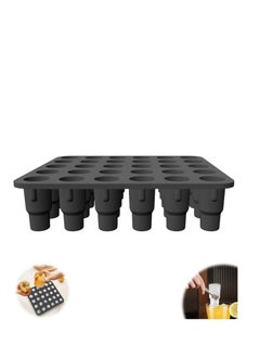 Ice Cube Trays Silicone, Ice Molds with Lid Easy Release and Flexible Ice Tray, BPA-Free, Silicone Ice box for Stanley Cup Shape, Black