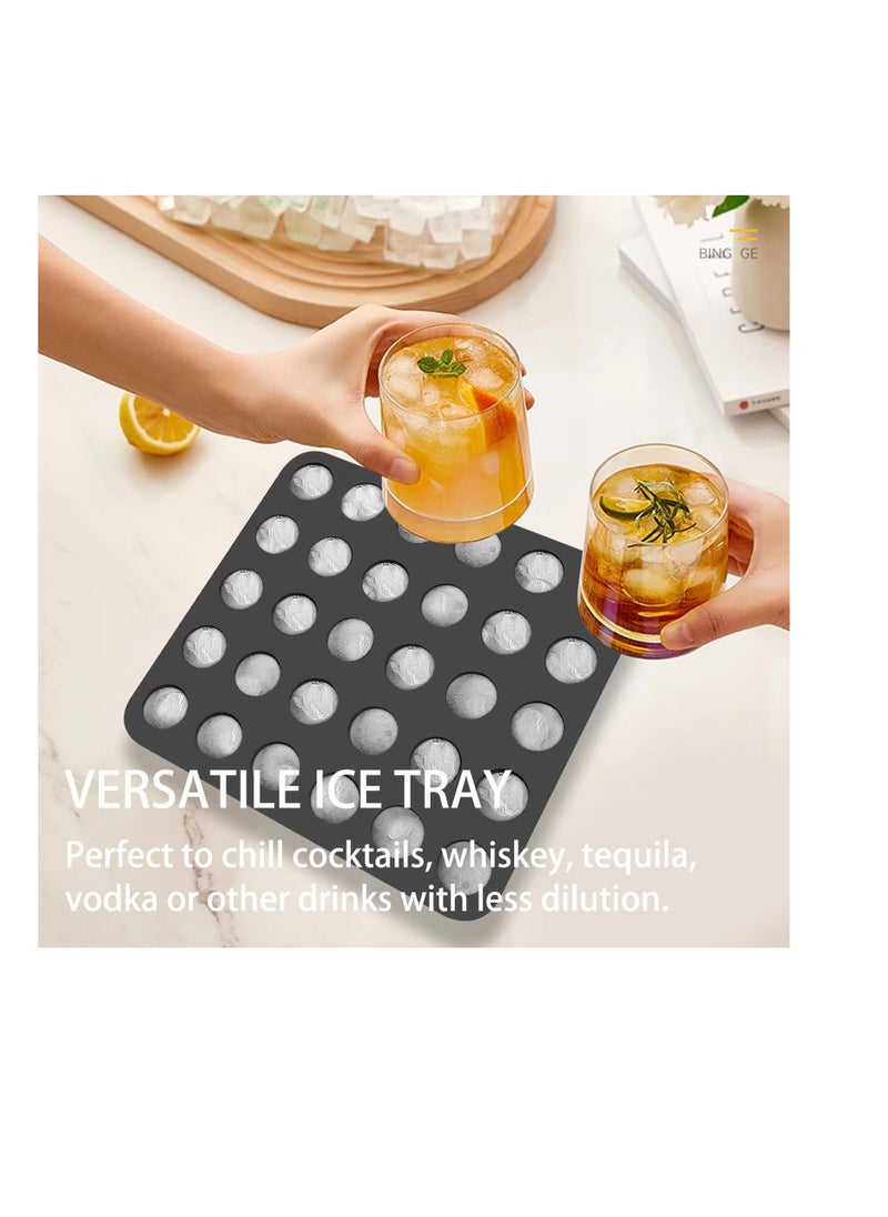 Excefore - Ice Cube Trays Silicone, Ice Molds with Lid Easy Release and Flexible Ice Tray, BPA-Free, Silicone Ice box for Stanley Cup Shape, Black - Image 1