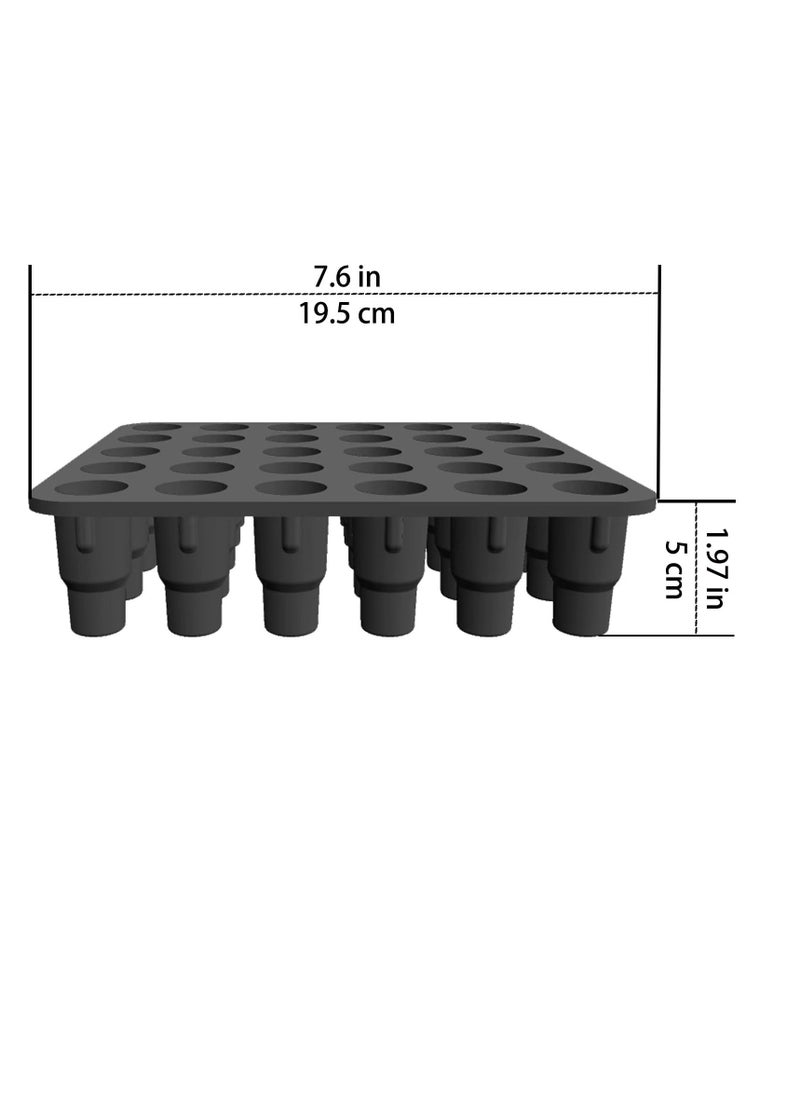 Excefore - Ice Cube Trays Silicone, Ice Molds with Lid Easy Release and Flexible Ice Tray, BPA-Free, Silicone Ice box for Stanley Cup Shape, Black - Image 1