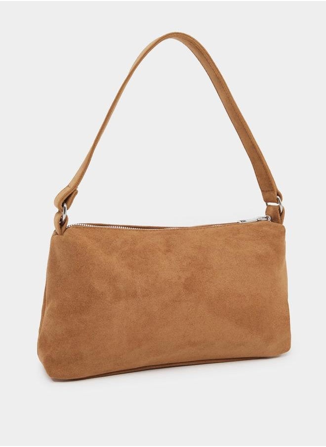 Styli Plain Baguette Bag with Zip Closure  - Image 1