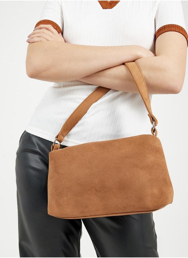 Styli Plain Baguette Bag with Zip Closure  - Image 2