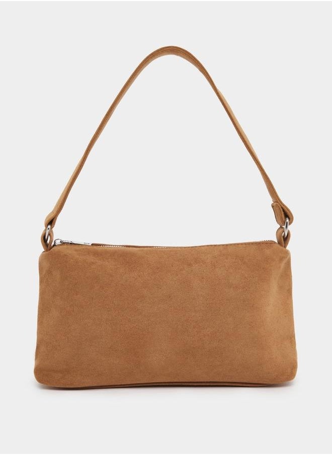 Styli Plain Baguette Bag with Zip Closure  - Image 4
