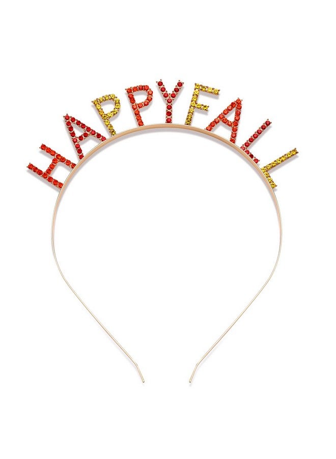 NVENF Thanksgiving Fall Headbands For Women Rhinestone Letter ‘Give Thanks’ ‘Happy Fall’ Hair Hoop Autumn Fall Accessories - Image 1
