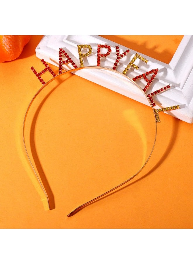 NVENF Thanksgiving Fall Headbands For Women Rhinestone Letter ‘Give Thanks’ ‘Happy Fall’ Hair Hoop Autumn Fall Accessories - Image 2