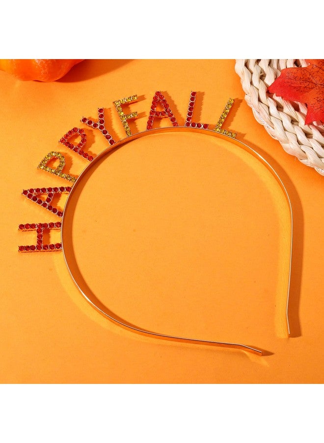 NVENF Thanksgiving Fall Headbands For Women Rhinestone Letter ‘Give Thanks’ ‘Happy Fall’ Hair Hoop Autumn Fall Accessories - Image 3