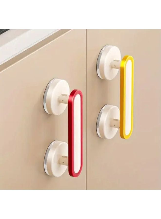 Blue Suction Cup Door Handle No Drilling Required Portable Strong Adhesion Universal For Sliding Doors - Image 2