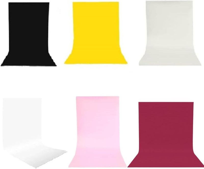 Smiledrive Photography Background Sheets - Backdrop Sheets 60 x 120 cm Waterproof Wrinklefree PVC Material (All 5 Color Sheets) - Image 1