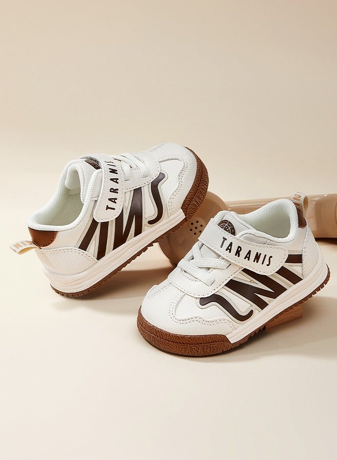 Taranis Children's Shoes Brown - Accent Toddler Sneakers Classic Striped Baby Trainers - Image 1