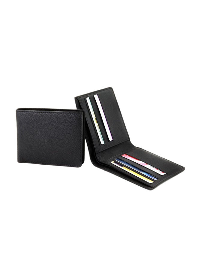 NIBEMINENT Genuine Leather Men’s Wallet Grainy Black  - Image 1