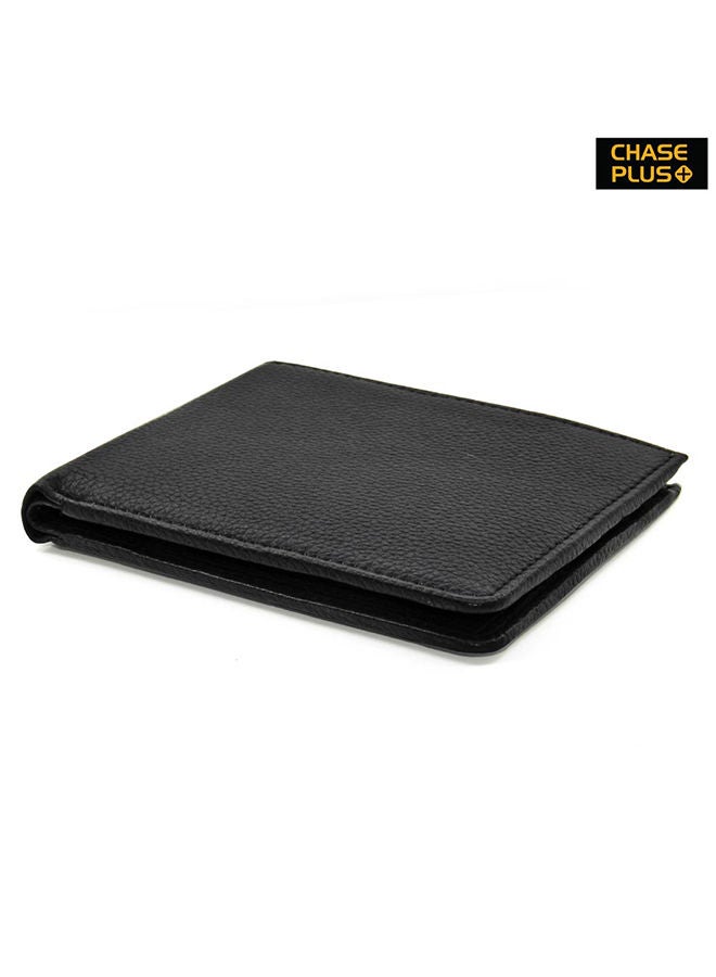 NIBEMINENT Genuine Leather Men’s Wallet Grainy Black  - Image 2