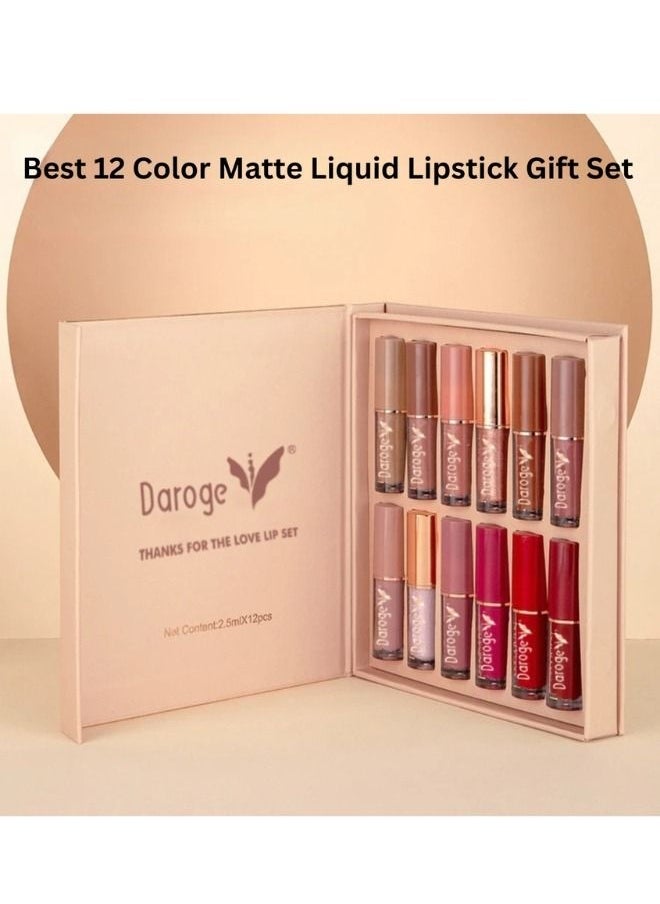 12 Pieces Book Style Velvet Matte Liquid Lipstick Gift Set With Long Lasting & Waterproof Formula 30 ml - pzsku/Z44BFD91085A3525A3D19Z/45/_/1686391549/7ed33bd8-03c8-4d75-a08f-cdd4866eb4db