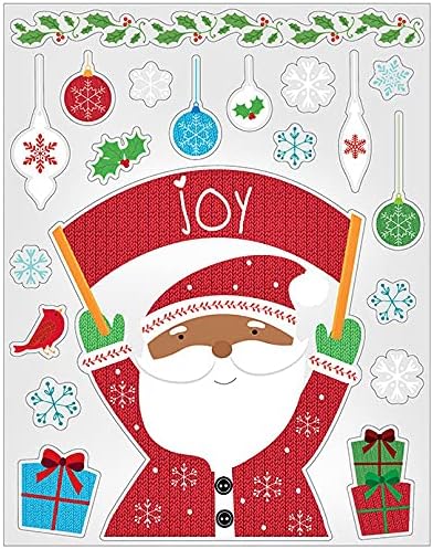 Iconikal Iconikal Christmas Static Cling Window Decorations African American Black Santa Claus 80Count - Image 5
