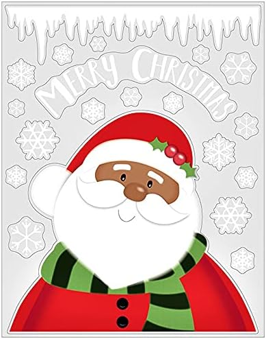 Iconikal Iconikal Christmas Static Cling Window Decorations African American Black Santa Claus 80Count - Image 2